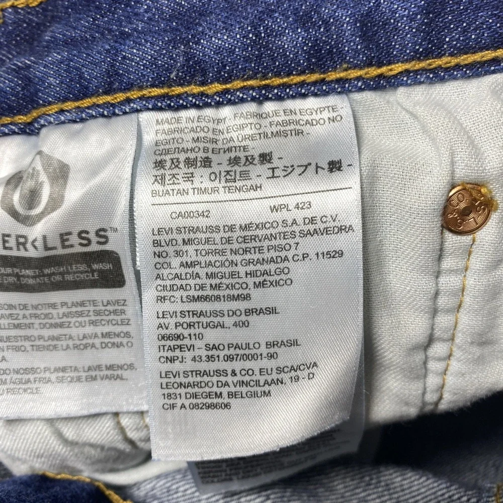 Levis 501 Men's Jeans W29x L30 Dark Indigo Blue Button Fly Straight Leg Denim